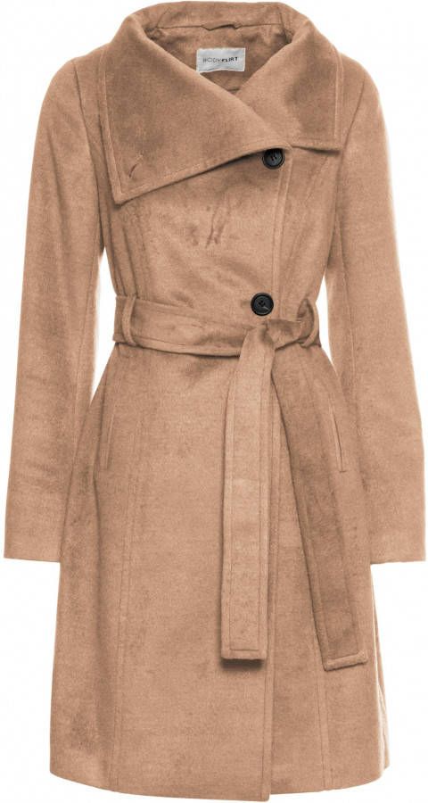 BODYFLIRT Korte coat, camel, 97% polyester, 3% viscose