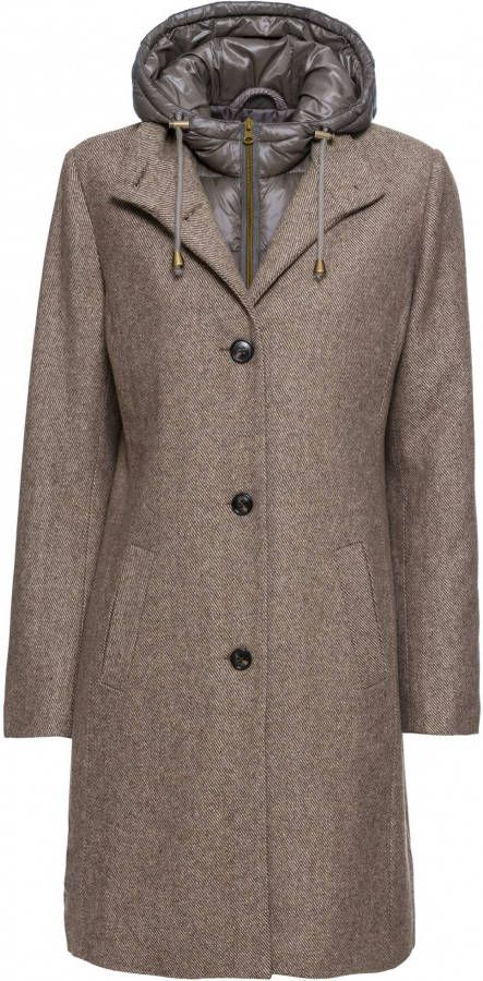 bonprix Korte coat met wol, layerlook