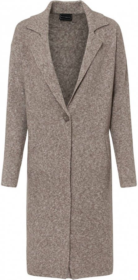 RAINBOW Lang gebreid vest, taupe gemêleerd