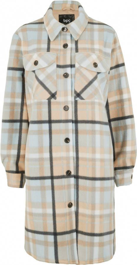 bonprix Lang shacket met ruiten, gevoerd