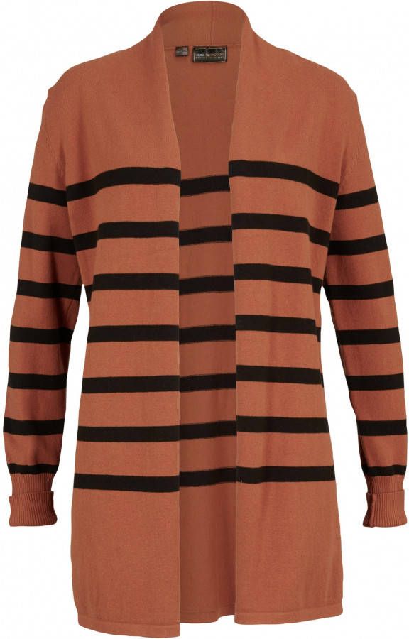 bpc selection Lang vest, kastanjebruin/zwart, 70% katoen, 30% polyamide