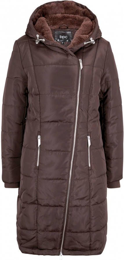 bonprix Lange, gewatteerde jas met asymmetrische ritssluiting