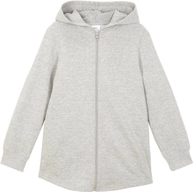 bonprix Meisjes lang sweatvest van biologisch katoen