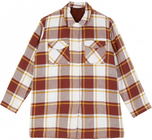 bonprix Meisjes teddy shacket lang, geruit