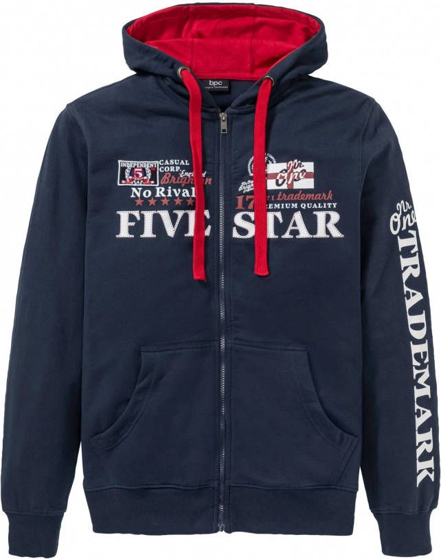 bpc selection Sweatvest met capuchon, donkerblauw, 100% katoen