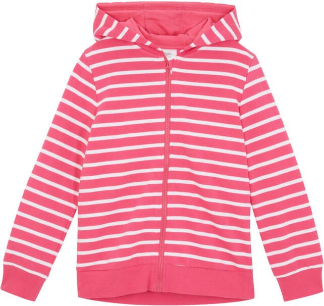 bonprix Sweatvest met capuchon en strepen