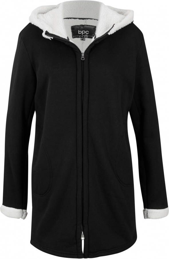 bpc bonprix collection Sweatvest met teddy, zwart, 85% polyester, 15% katoen