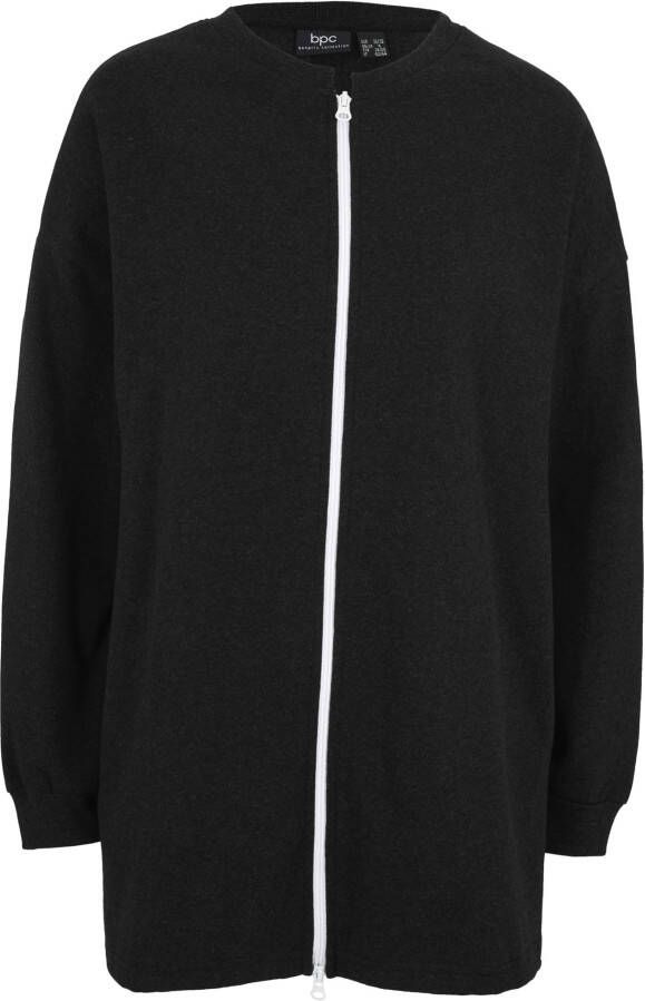 bonprix Knuffelzacht sweatvest met lange zijsplitten