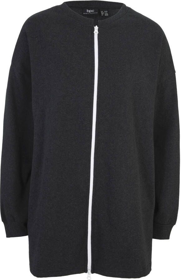 bonprix Knuffelzacht sweatvest met lange zijsplitten