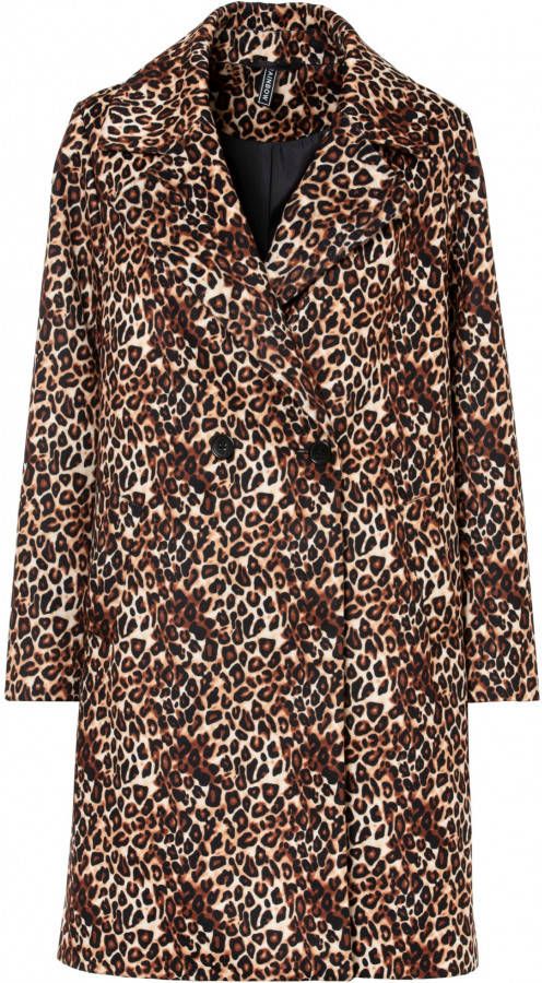 bonprix Lange oversized jas met luipaardpatroon