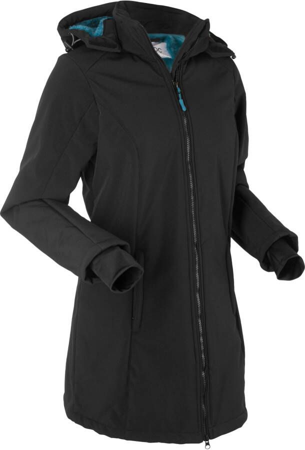 bonprix Lange softshell jas met teddyfleece