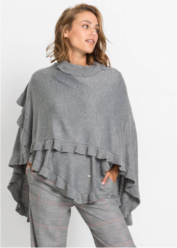 bonprix Poncho met kasjmier