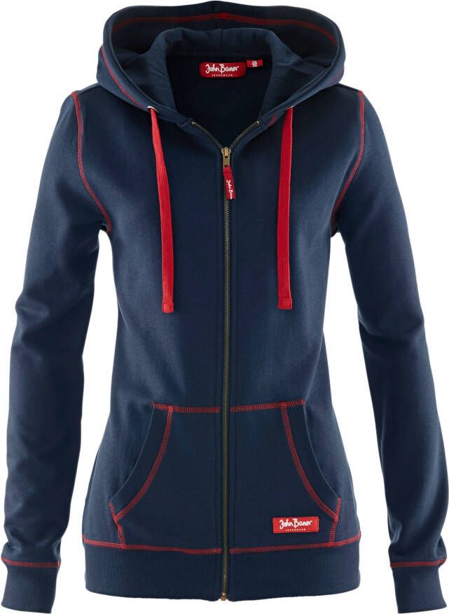 John Baner JEANSWEAR Sweatvest, donkerblauw, 60% katoen, 40% polyester