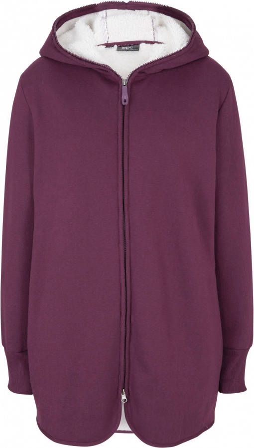 bpc bonprix collection Sweatvest met fleece, vlierbes, 69% polyester, 31% katoen