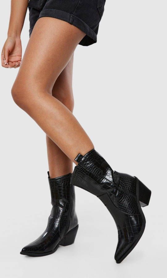 boohoo Cowboylaarzen Met Label, Black