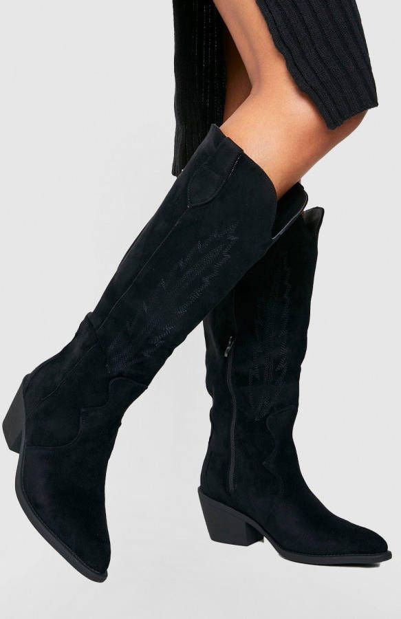 boohoo Cowboylaarzen Met Label, Black