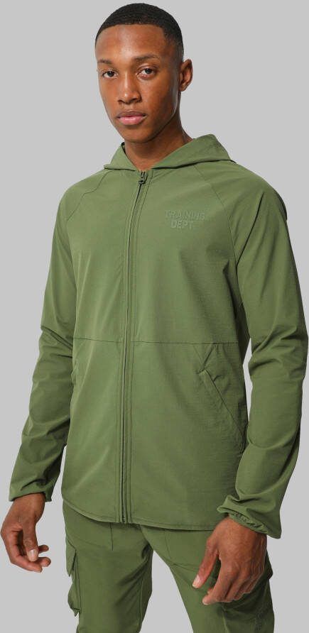 boohoo Man Active Training Dept Windbreaker, Khaki