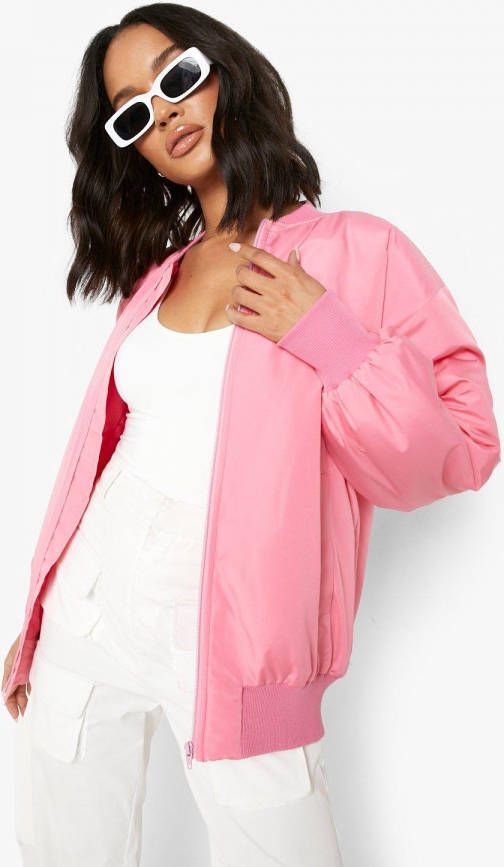 boohoo Oversized Bomberjack, Pink