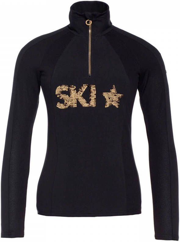 Goldbergh Davos skipully met logo van pailetten en halve rits