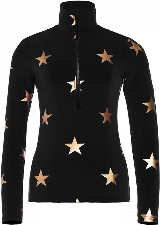 Goldbergh Sky skipully met metallic sterrenprint en halve rits