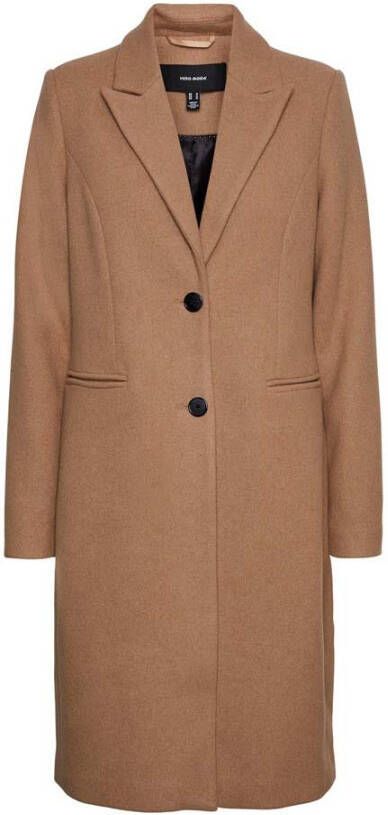 Vero Moda Vmblaza Lange wollen jas Boos Tigers Eye/Solid | Freewear Bruin , Bruin, Dames