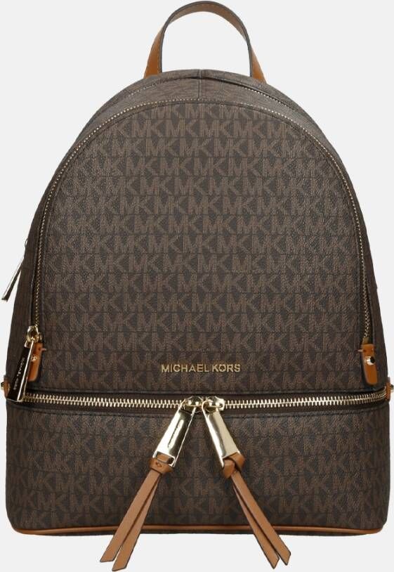 Michael Kors Rhea Zip Medium Backpack Rugzak Bruin