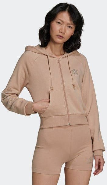 adidas Cropped Originals Track Top Step Into You Dames Track Tops Beige 70% Katoen, 30% Polyester