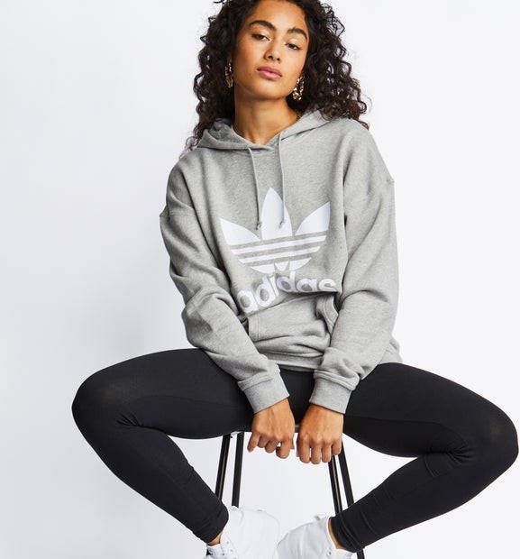 adidas Originals Adicolor Trefoil Hoodie Medium Grey Heather Dames