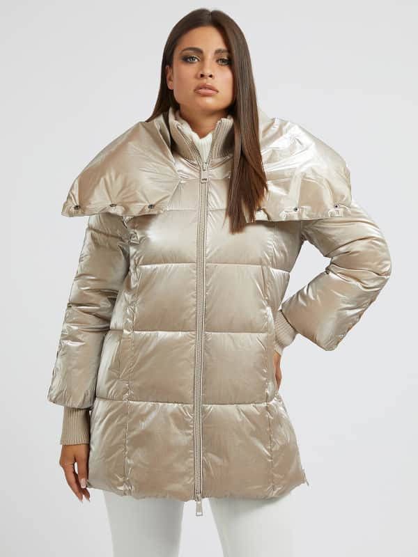 Guess Gelamineerde Lange Pufferjas