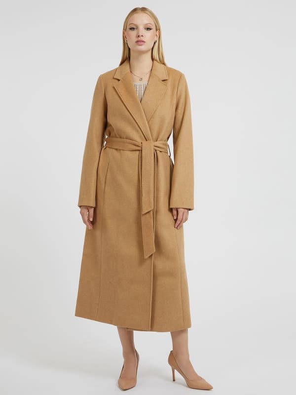 Guess Jas Met Riem Gemengde Wol