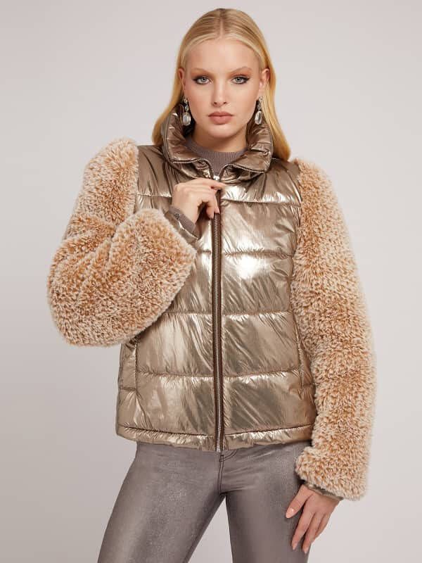 Guess Fabrizia Jubbers W1Bl49 We9L0 , Bruin, Dames