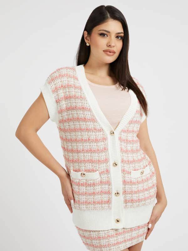 Guess Sweatervest Met Tweed Effect