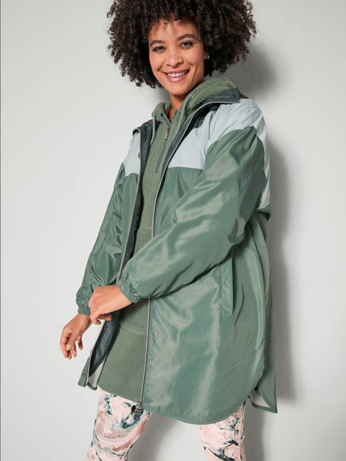 Janet & Joyce Jas met modieus patroon Donkergroen/Mint/Zwart