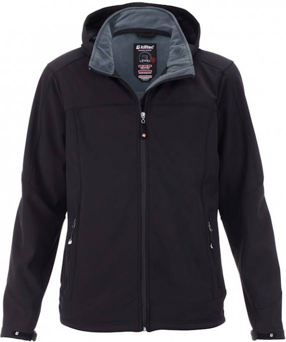 Killtec Softshell jas van ademend, winddicht en waterafstotend materiaal Zwart