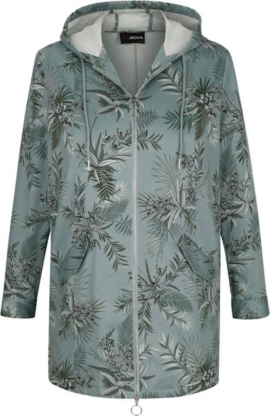 MIAMODA Jas met mooie print Salie