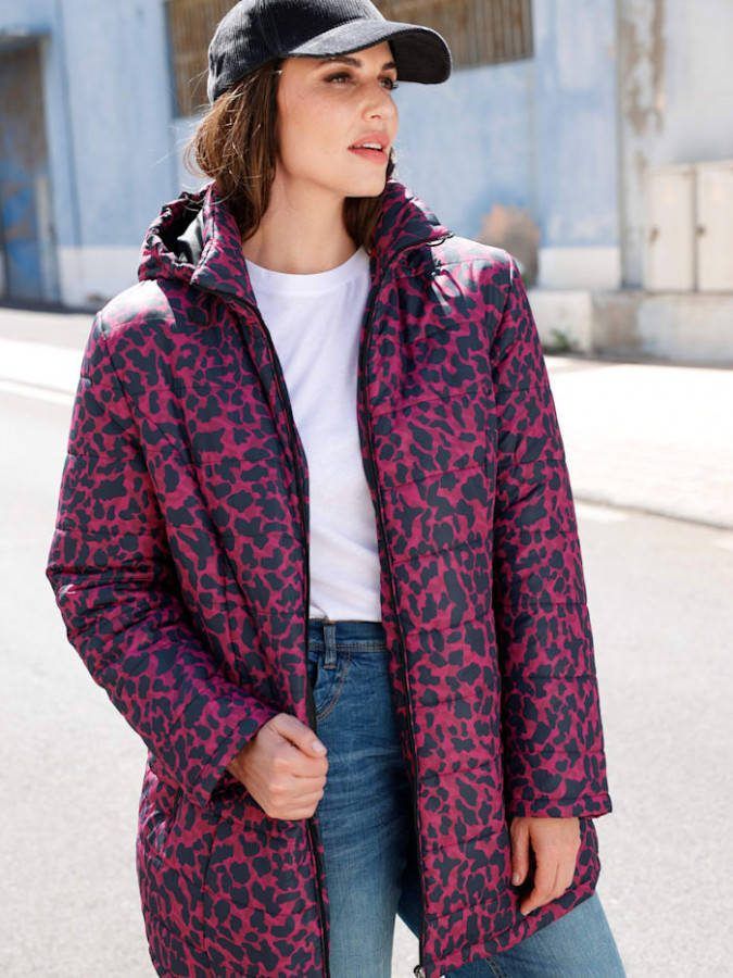 MIAMODA Jas met praktische capuchon Pink/Zwart