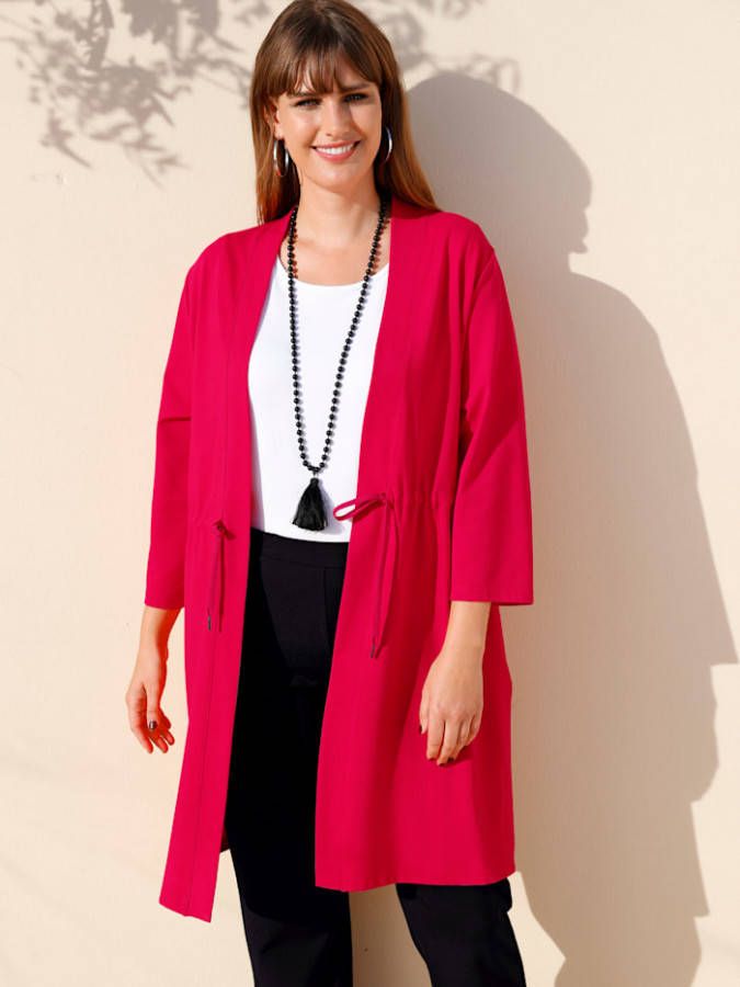 MIAMODA Sweatvest In kimonostijl Rood