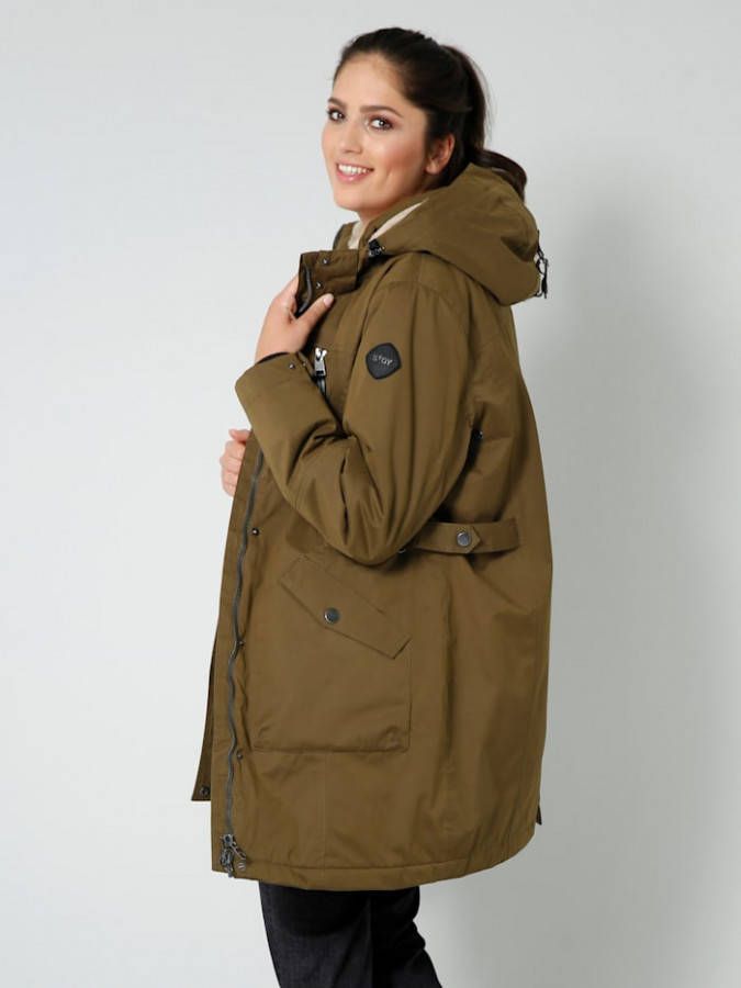 STOY BY KILLTEC Outdoorparka met afritsbare capuchon Olijf