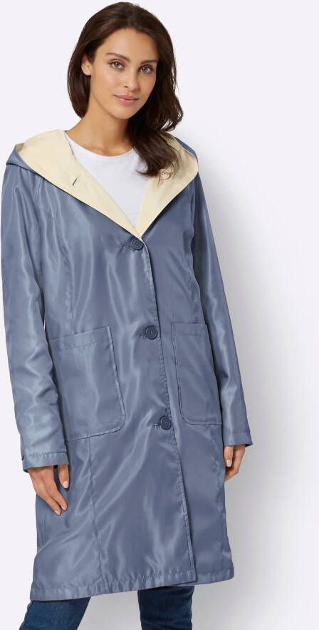 Functionele mantel in duivenblauw/zand van heine