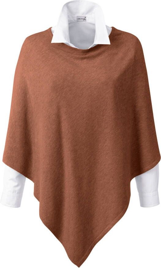 Gebreide poncho in noga van heine