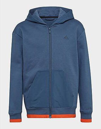 Adidas All SZN Fleece Ritsjack Wonder Steel/Semi Impact Orange/Pulse Blue
