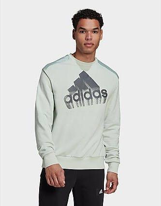 Adidas Essentials Brand Love Sweatshirt(Uniseks) Linen Green/Halo Silver Heren
