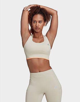 Adidas Running Medium Support Seamless Merino Wool Beha Aluminium/Beam Orange Dames