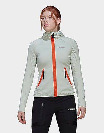 Adidas Terrex Tech Flooce Light Hikingjack met Capuchon Linen Green/Semi Impact Orange Dames