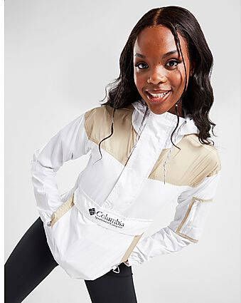 Columbia Challenger 1/2 Zip Windbreaker Jacket White Dames