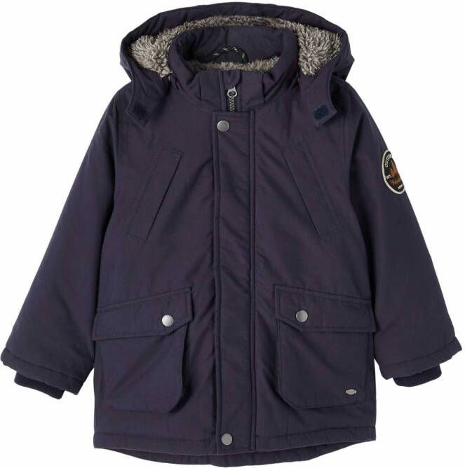 name it ! Jongens Winterjas Maat 86 Donkerblauw Polyester