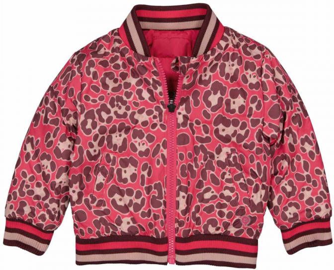 Quapi Mini reversible bomberjack Nandy met panterprint donkerroze/roze