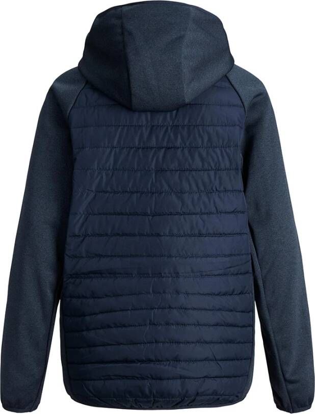 JACK & JONES JUNIOR gewatteerde tussenjas JJEMULTI donkerblauw/donkerrood