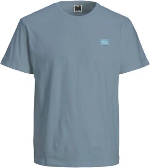 jack & jones ! Jongens Shirt Korte Mouw -- Blauw Katoen
