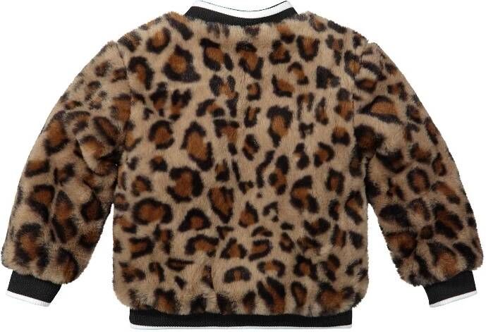 Koko Noko imitatiebont winterjas met panterprint zand/bruin/zwart